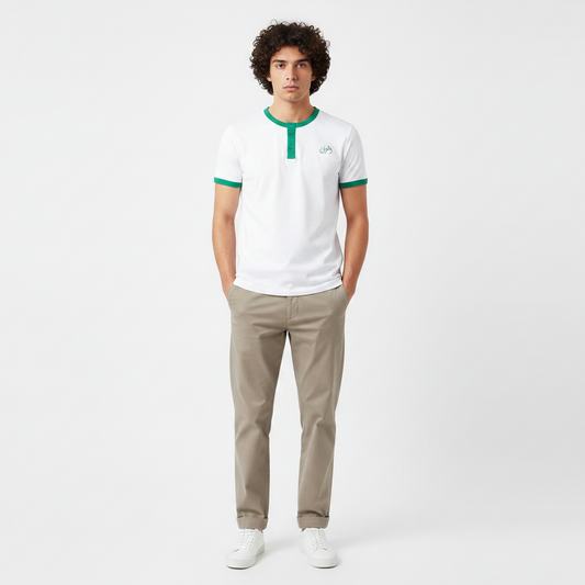 Al-Arabi Sc Men T-Shirt Henley Neck Short Sleeve