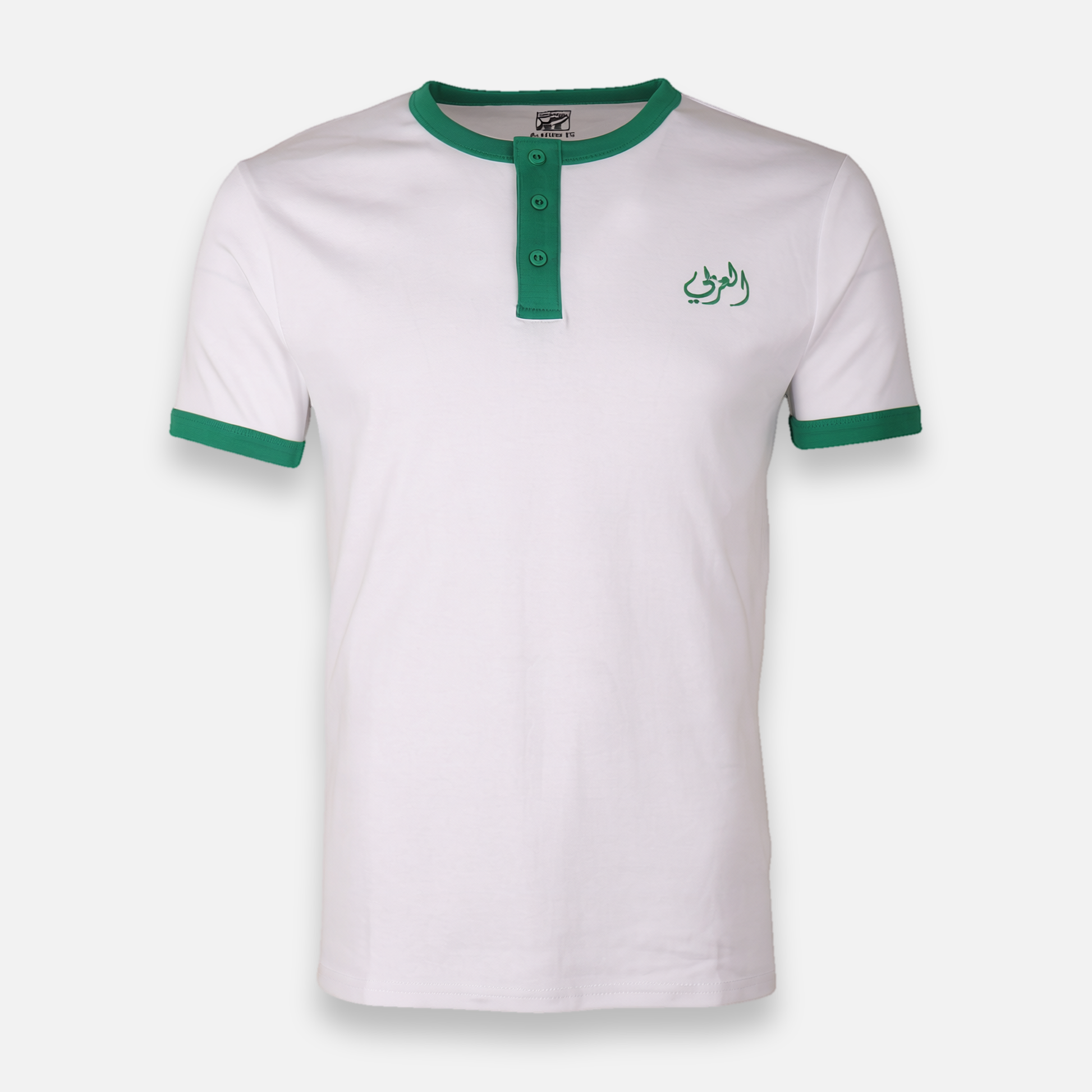 Al-Arabi Sc Men T-Shirt Henley Neck Short Sleeve